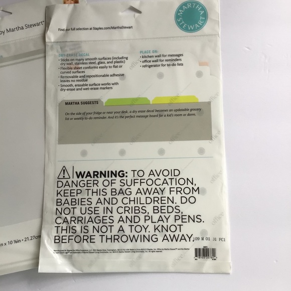 MARTHA STEWART OFFICE DRY ERASE DECALS NWT SET OF TWO - Picture 11 of 11